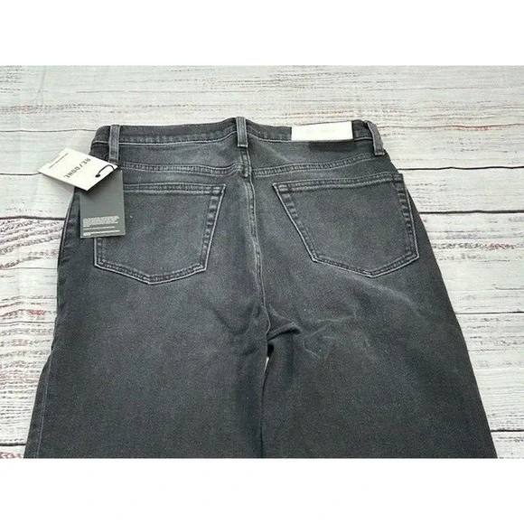 RE/DONE Womens 70s Stove Pipe Straight Leg Jeans Raw Hem Denim Black Size 29 NWT Straight Leg